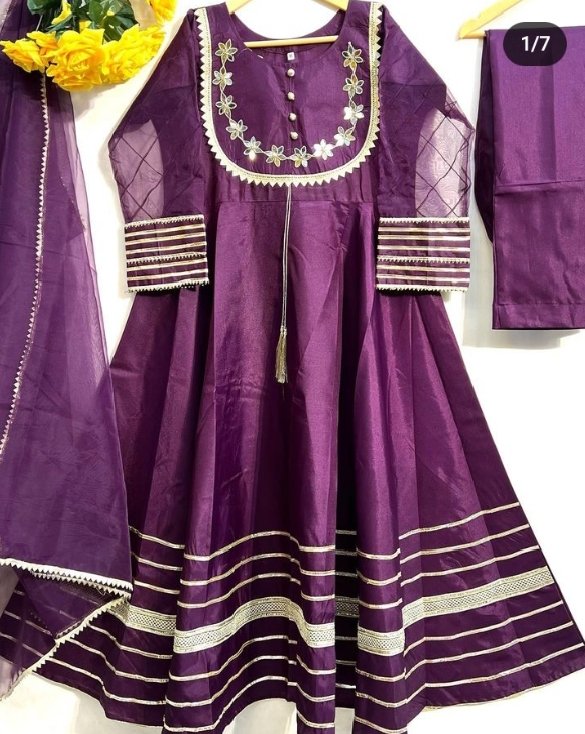 Purple 3 piece party wear