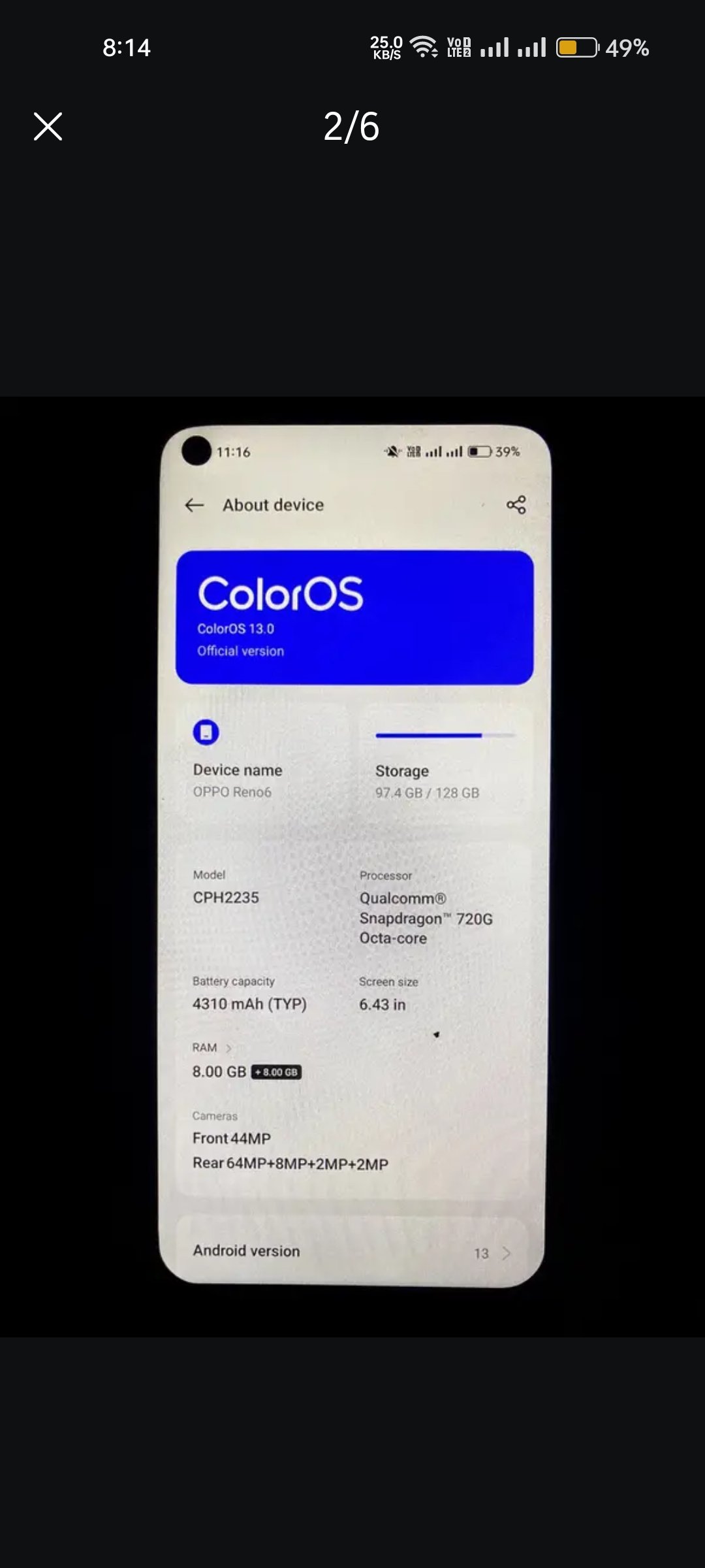 Oppo Reno 6 sale and exchange with dual sim pta mobile