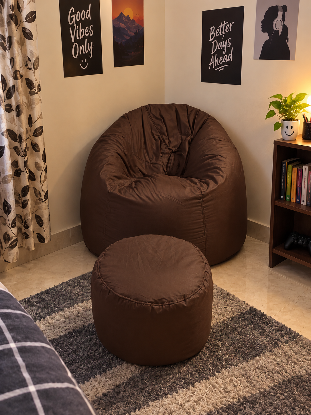 Elagant bean bag sofa with stool