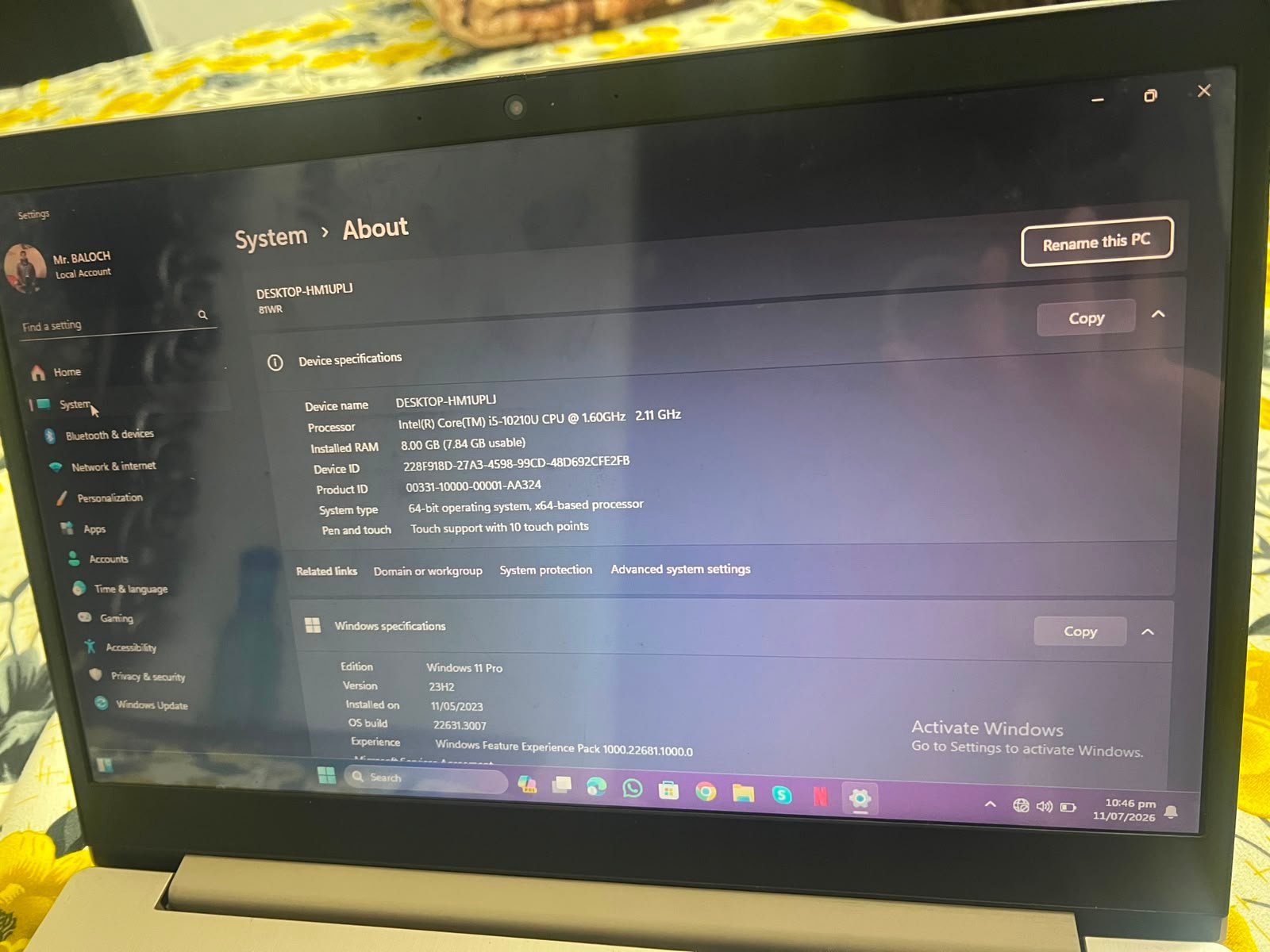 Lenovo IdeaPad 3 laptop 8/512 gb Ssd