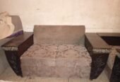 Sofa set in used best condition with curtain.
