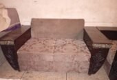 Sofa set in used best condition with curtain.