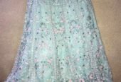 All embroidered ICE BLUE lehnga choli
