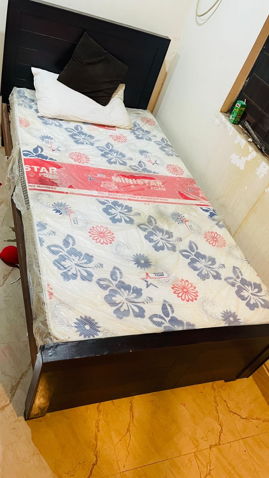 Bed with mattress