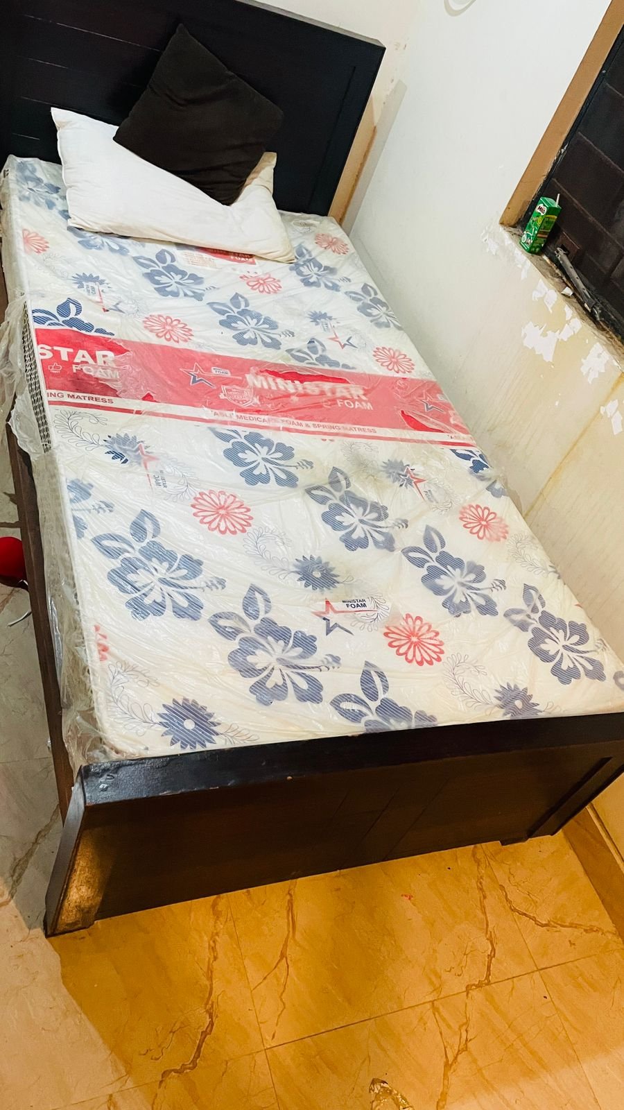 Bed with mattress