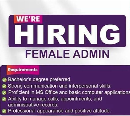 Female staff required