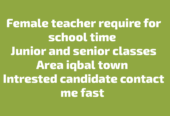 Female staff required