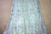 All embroidered ICE BLUE lehnga choli