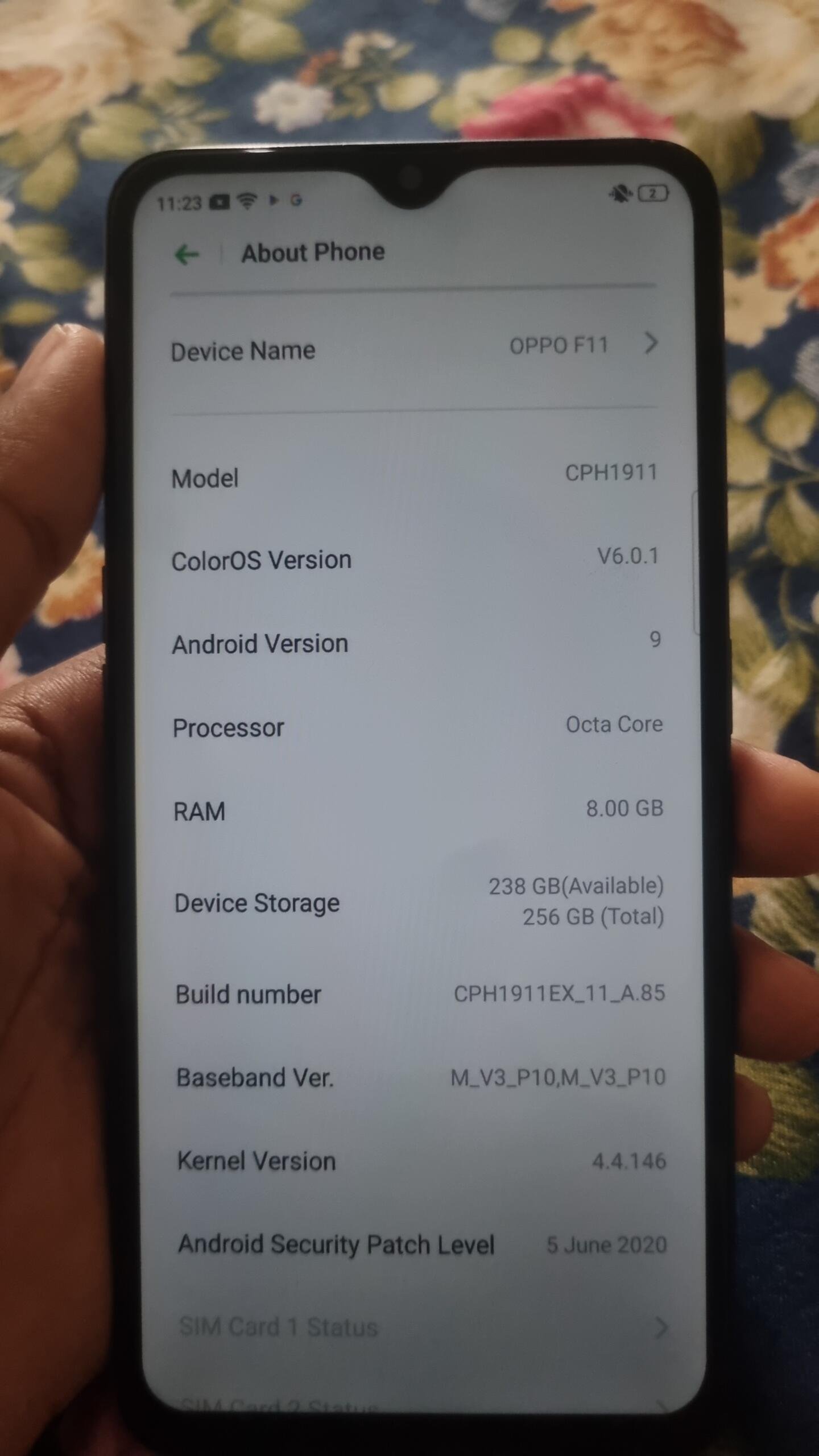 Oppo f11 8/256gb non pta