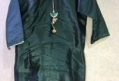 SILK rust sharara and dark green short shirt rust dupata
