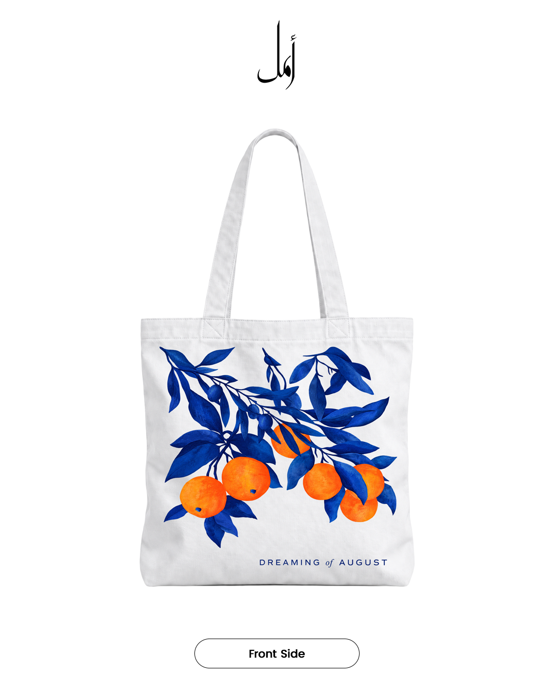 Botanical Lime Green Printed Canvas Tote Bag