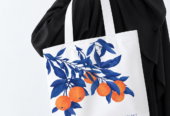 Botanical Lime Green Printed Canvas Tote Bag
