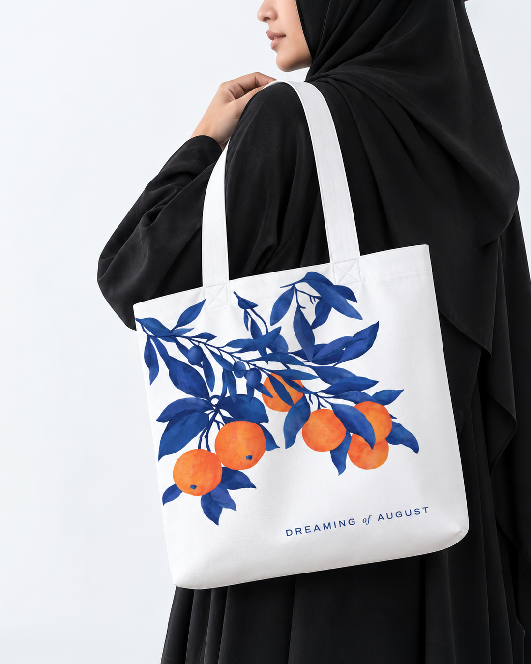 Botanical Lime Green Printed Canvas Tote Bag