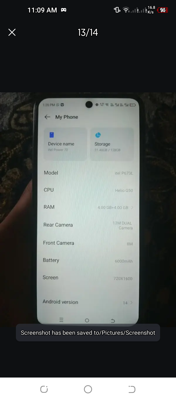 Itel p70 mobile for sale 10000mah battery wtsp 03204847881