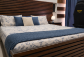 King size bed frame with slats, 2 night stands, mattress