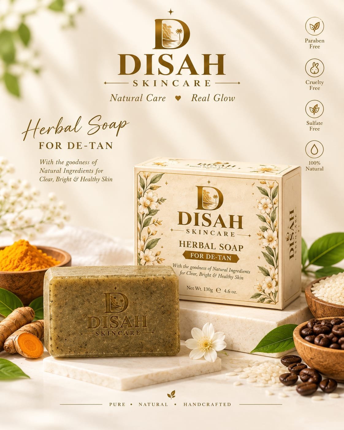 DISAH Herbal Soap 100g | Handmade & Homemade Organic Soap |
