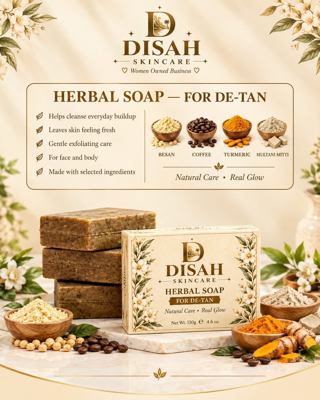 DISAH Herbal Soap 100g | Handmade & Homemade Organic Soap |