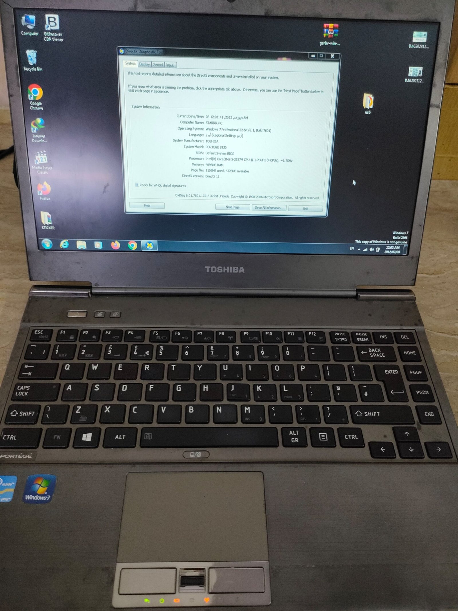 Toshiba laptop Z830