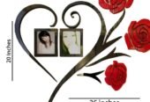 Red Rose Heart Wall Decor with Photo Frames – Romantic Home