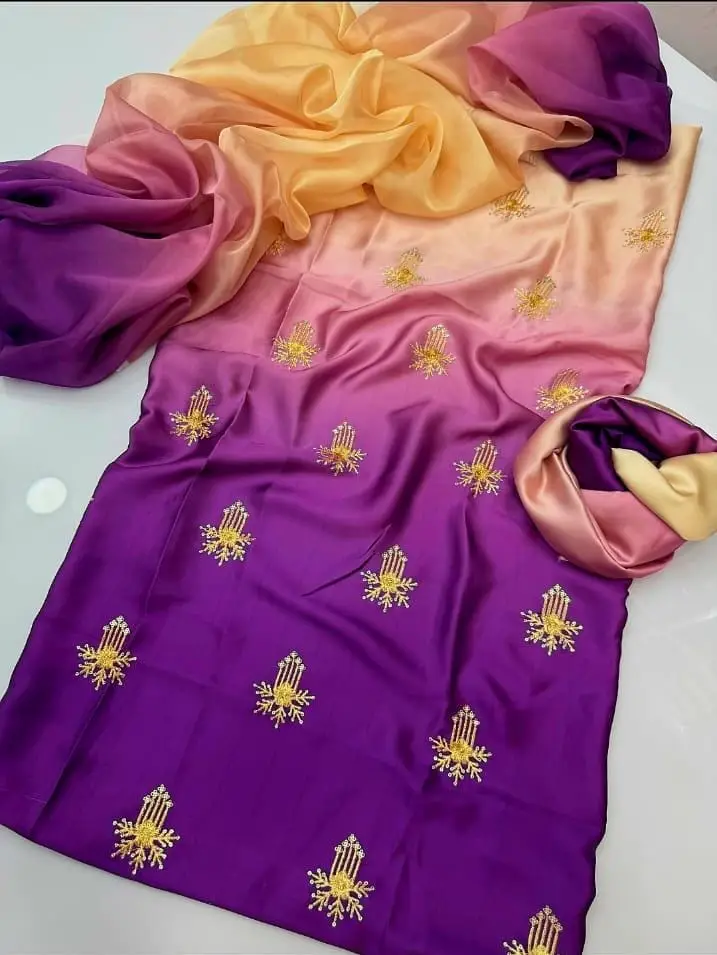 3 Pcs Women’s Silk Printed Unstitched Suit