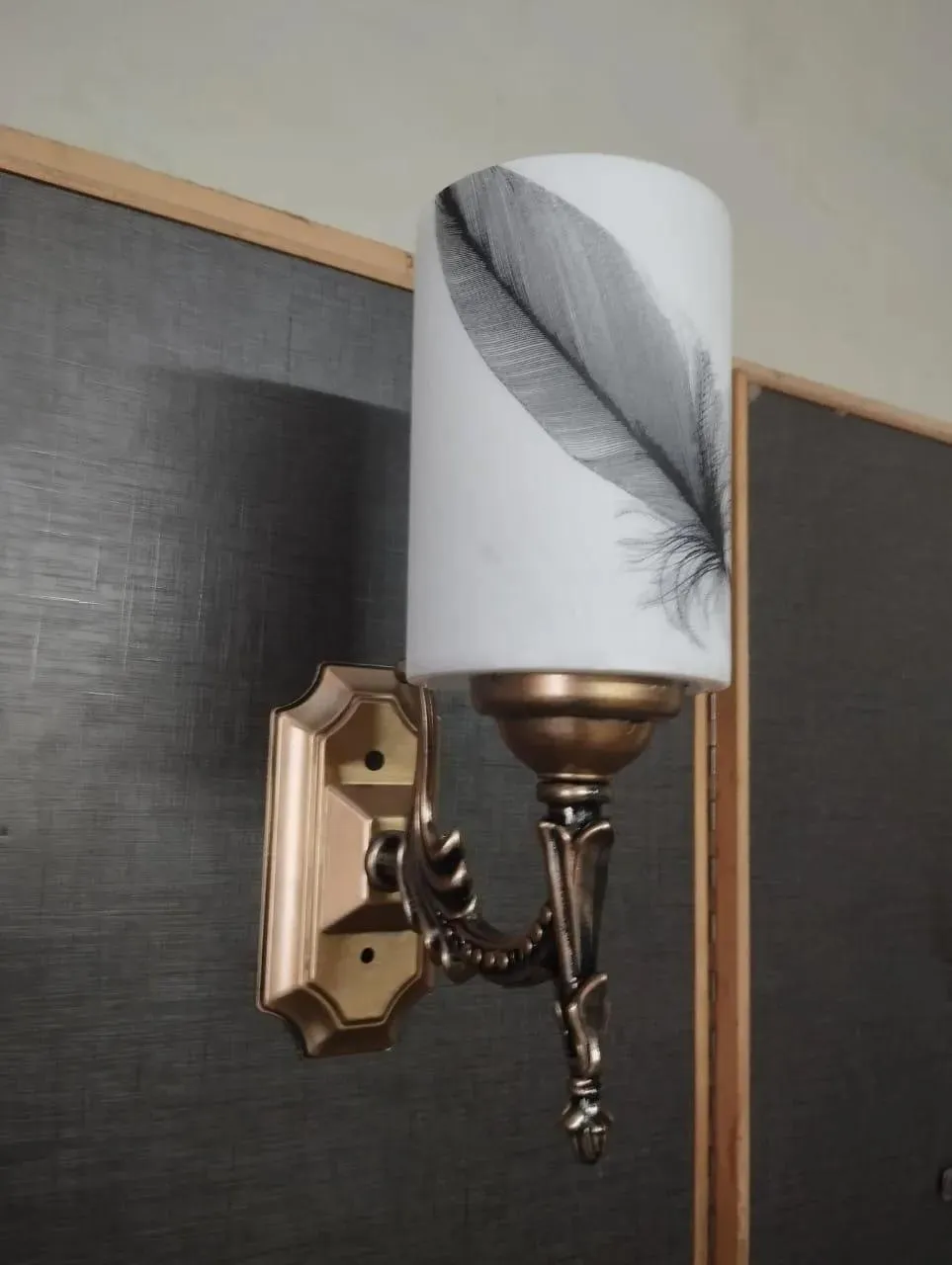 Wall lamp white plastic modern home & office decor