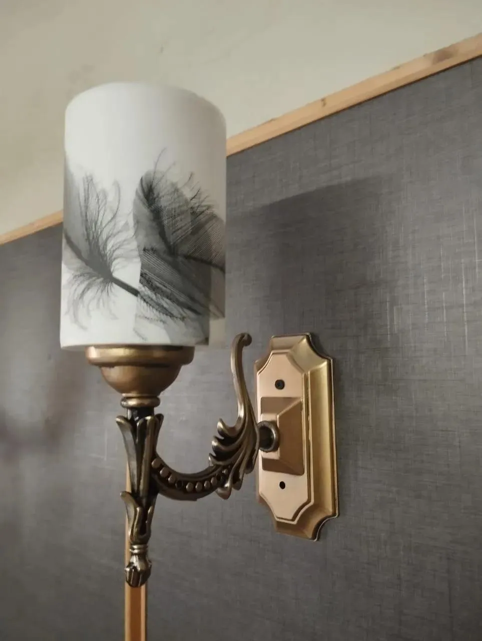 Wall lamp white plastic modern home & office decor
