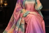3 Pcs Women’s Silk Printed Unstitched Suit