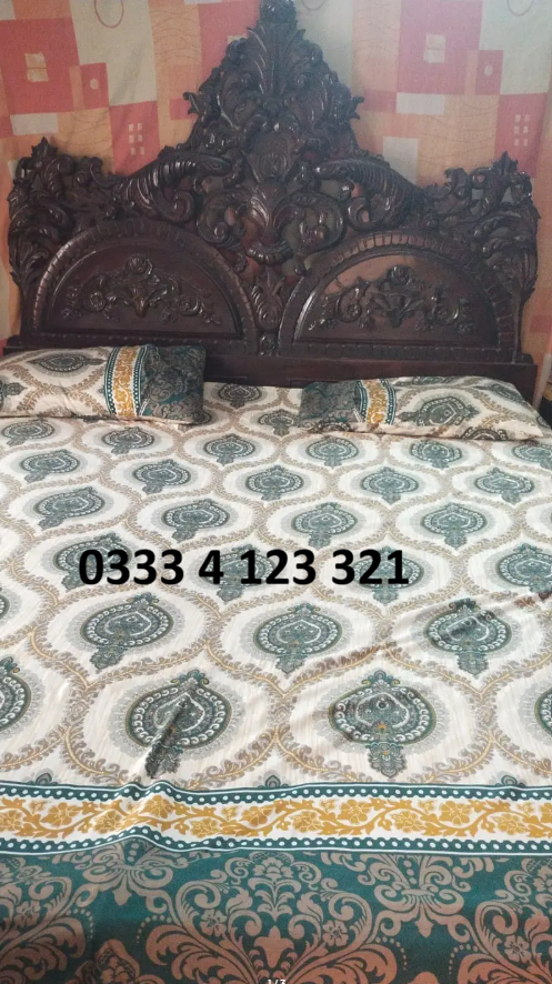 Wooden chanoti style Bed with dressing