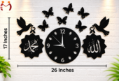 Islamic Wall Clock Set Allah Muhammad Wooden Wall Decoration