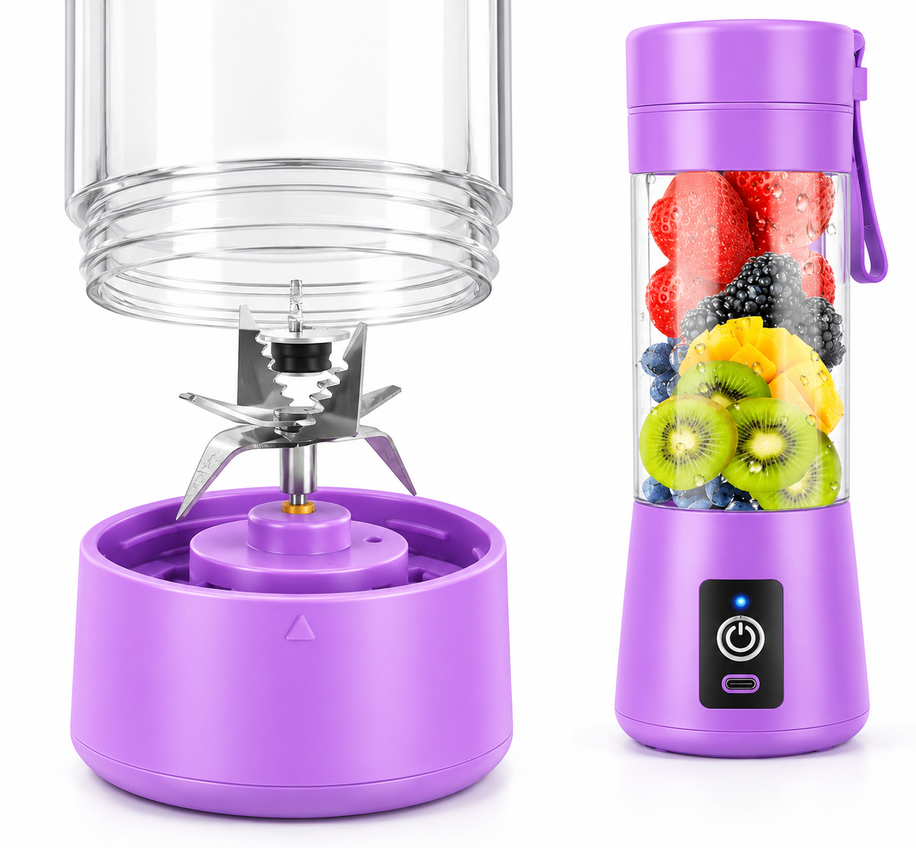 Portable USB Rechargeable Mini Blender | 7 Blade FruitJuicer