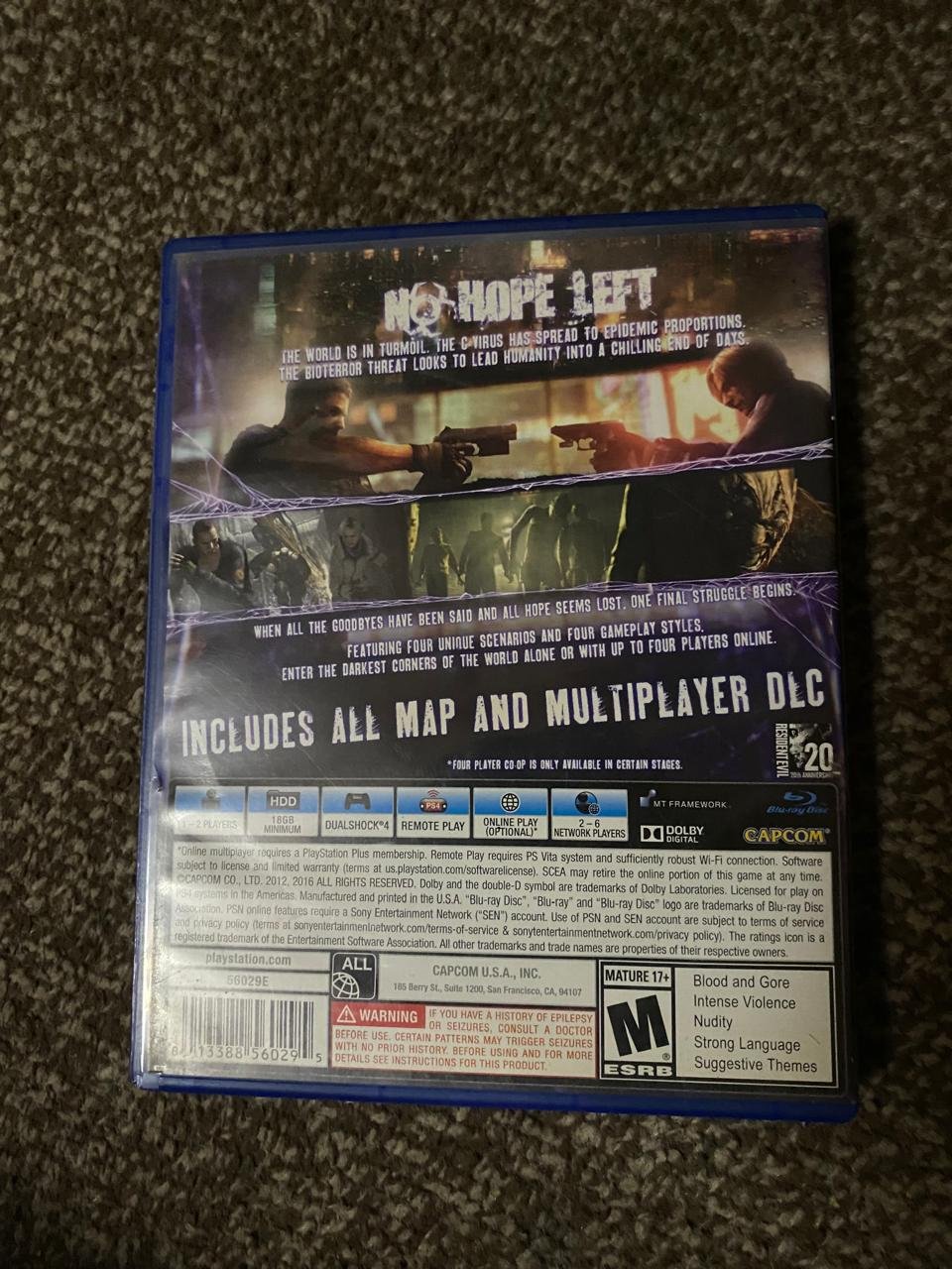 RESIDENT EVIL 6 PS4 DISC