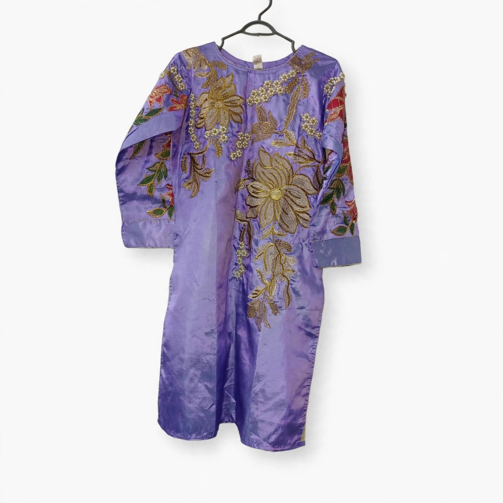 Lavender Shamoz Silk 2pc Embroidered – Small Size
