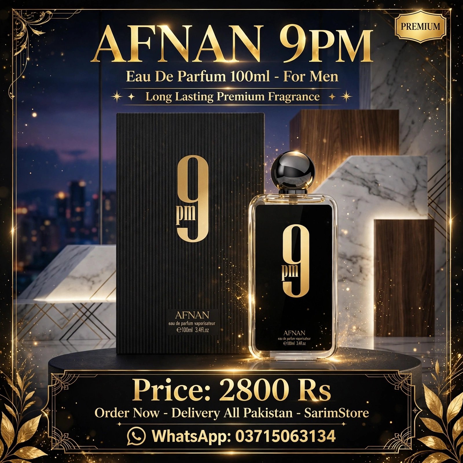 Afnan 9PM Perfume For Men’s 100ml- perfume fragrance