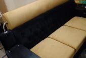 Stylish 6 Seater Sofa Set (321) Black & Gold