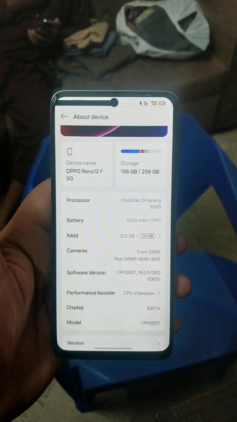 Oppo reno 12F 5g 12/256 with box charger