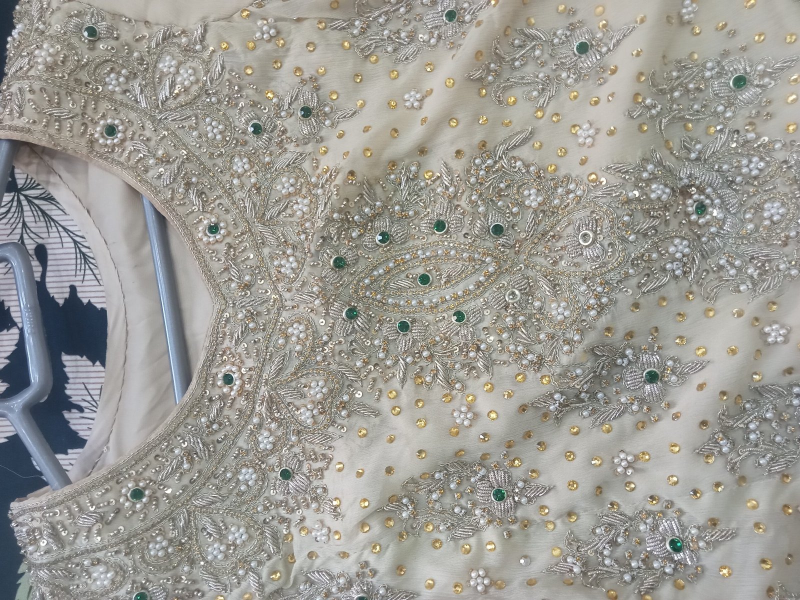 Luxury Ivory Embroidered Maxi – Elegant 3-Piece Formal Wear