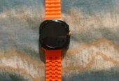 Orange and Black Smart Watch with Silicone Strap