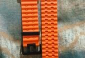 Orange and Black Smart Watch with Silicone Strap