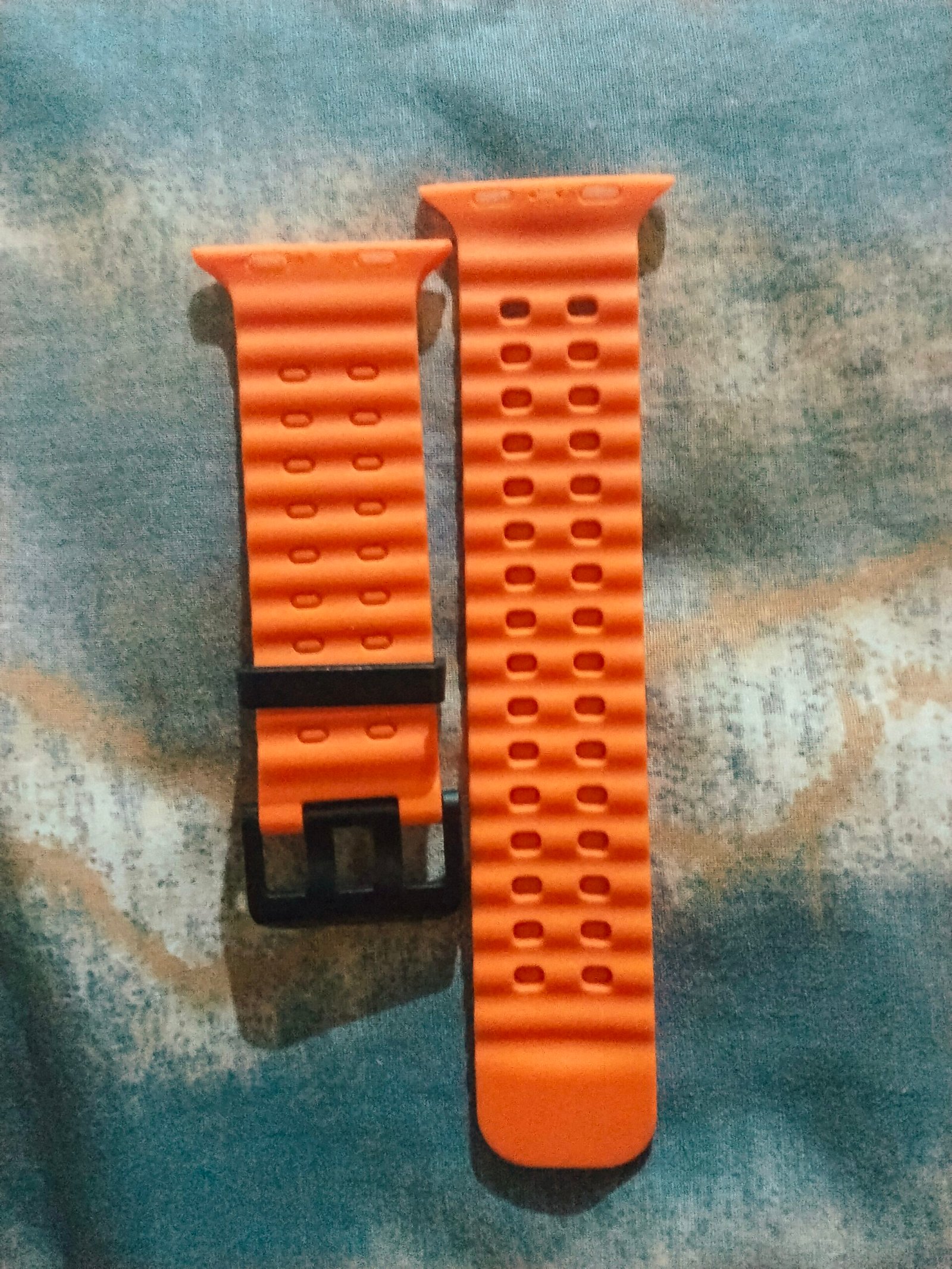 Orange and Black Smart Watch with Silicone Strap