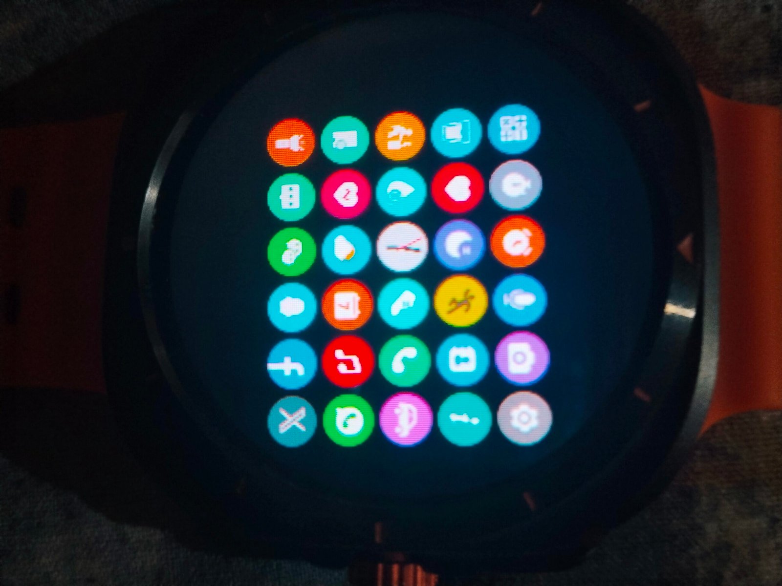 Orange and Black Smart Watch with Silicone Strap