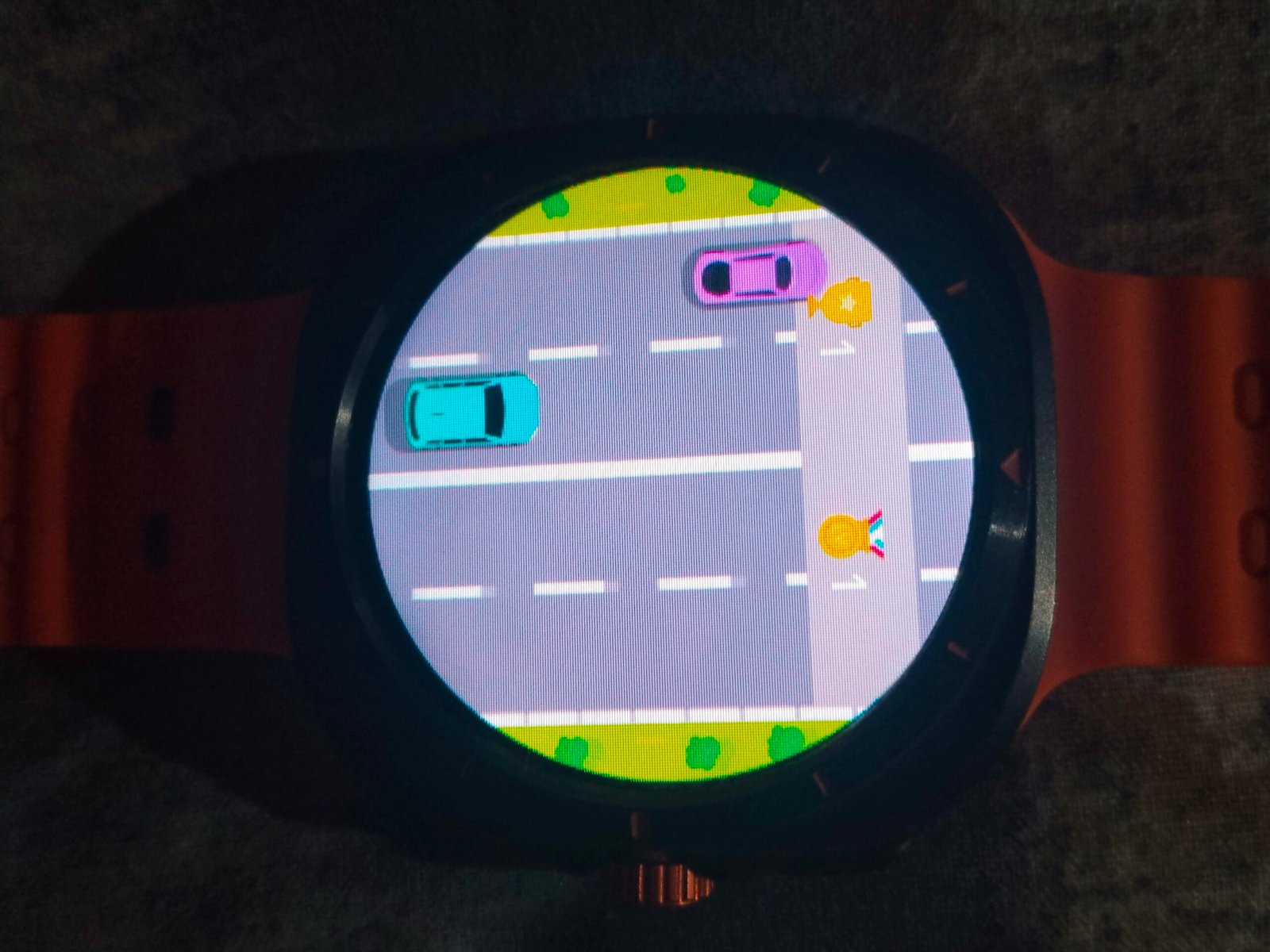 Orange and Black Smart Watch with Silicone Strap