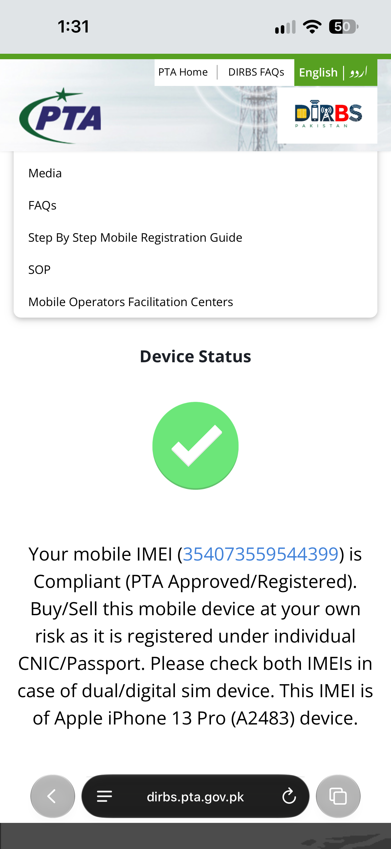 Iphone 13 pro 256gb pta approved