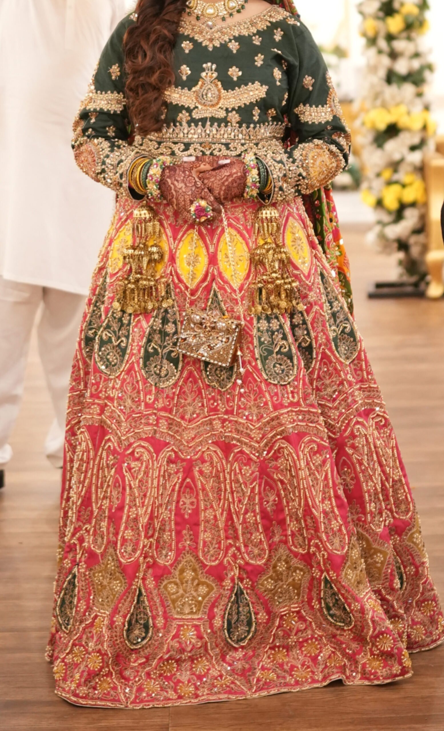 Heavy bridal embroidered lehnga 3pc