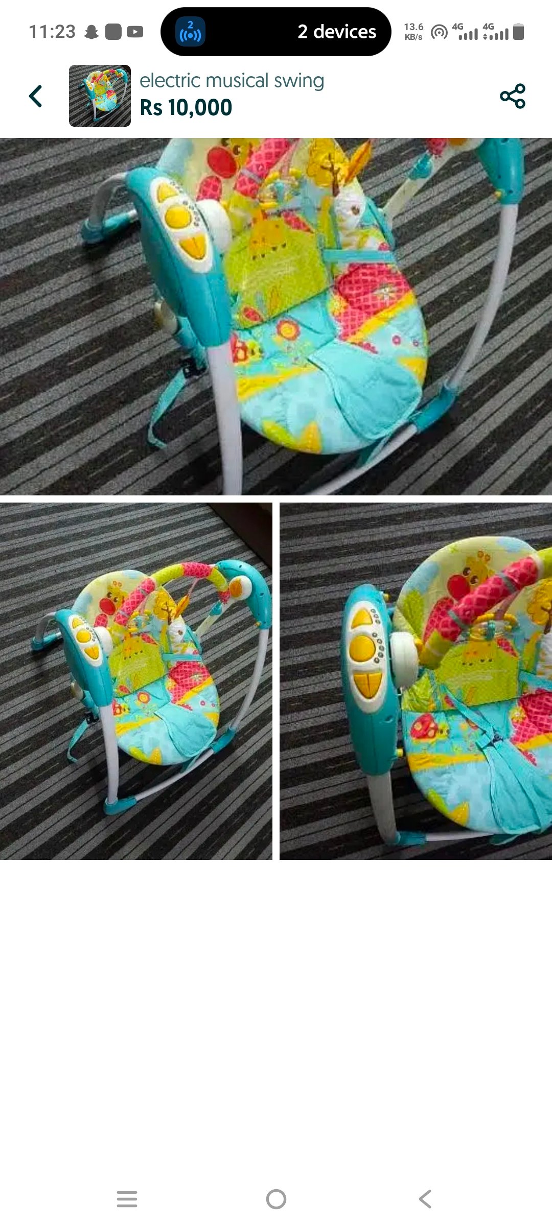 Baby swing cradle