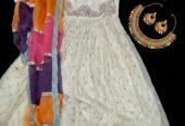 branded luxury organza maxi with jewellery set